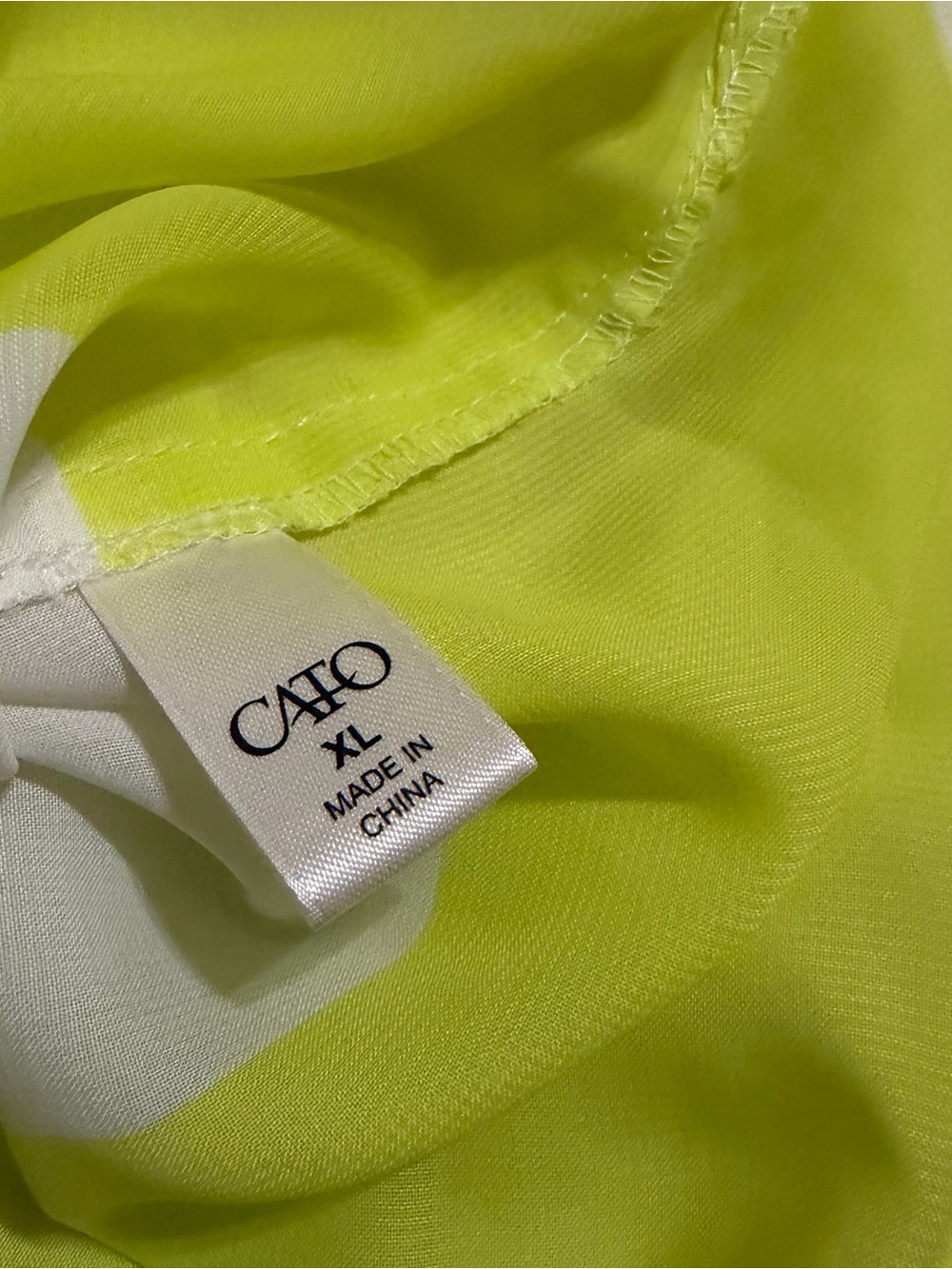 Cato Women's Neon Yellow & White Striped Sleeveless Top - Picture 5 of 5